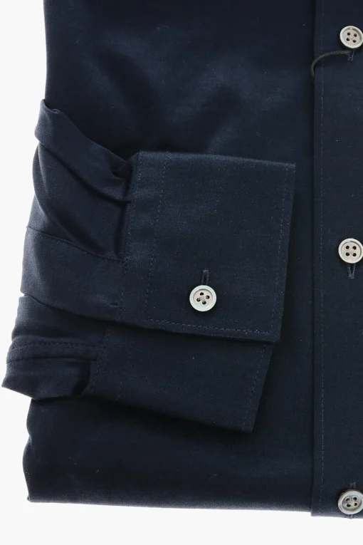 CC COLLECTION Camicia in Jersey di Cotone con Collo Francese>Corneliani Sale