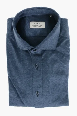 Discount CC COLLECTION Camicia in Jersey di Cotone con Collo Francese Uomo Camicie