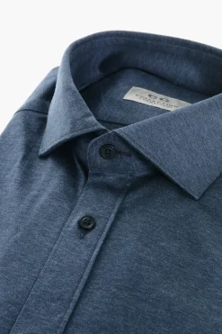 Discount CC COLLECTION Camicia in Jersey di Cotone con Collo Francese Uomo Camicie