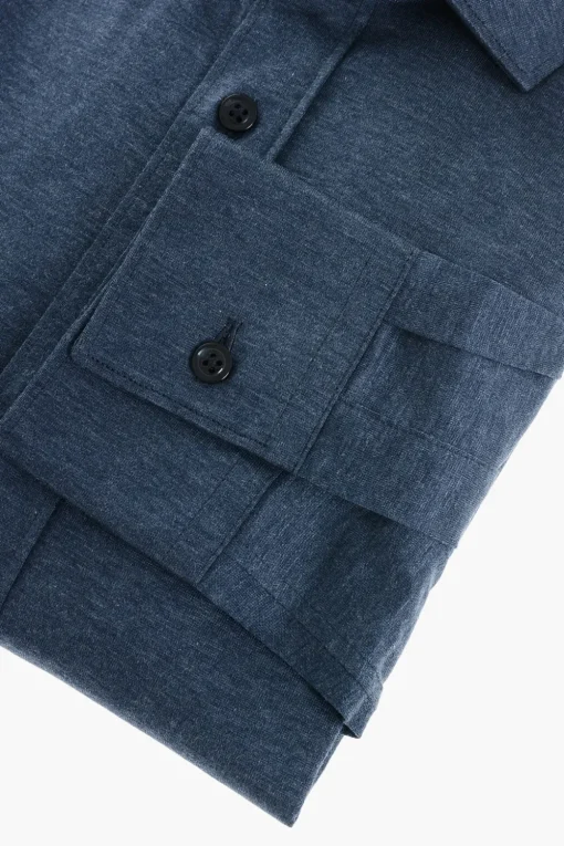 Discount CC COLLECTION Camicia in Jersey di Cotone con Collo Francese Uomo Camicie