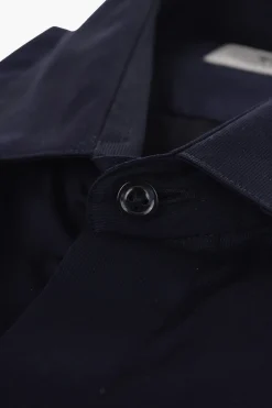 CC COLLECTION Camicia in Cotone Popeline con Abbottonatura Nascosta>Corneliani Fashion