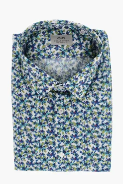 CC COLLECTION Camicia in Popeline con Motivo Floreale>Corneliani New