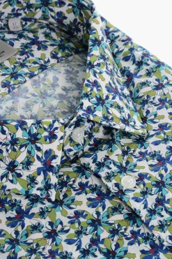 CC COLLECTION Camicia in Popeline con Motivo Floreale>Corneliani New