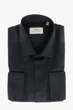 CC COLLECTION Camicia in Popeline con Abbottonatura Nascosta>Corneliani Clearance