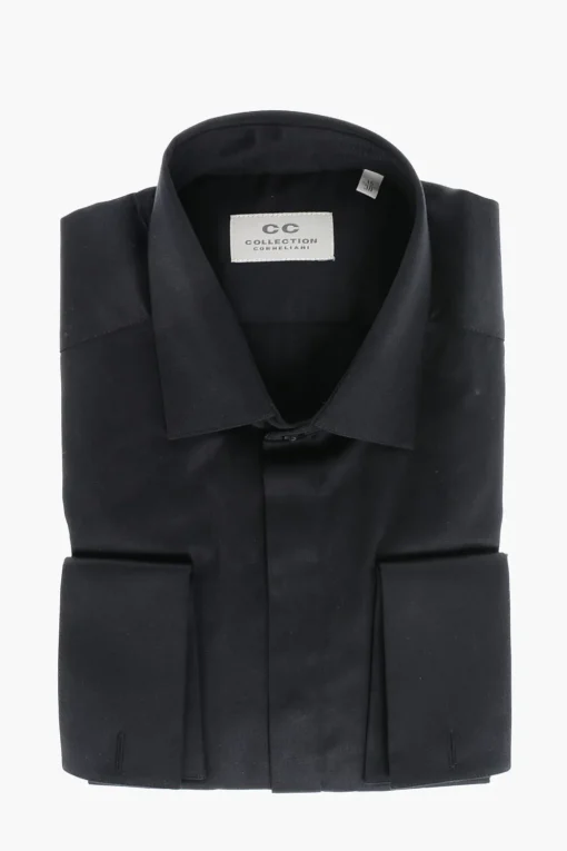 CC COLLECTION Camicia in Popeline con Abbottonatura Nascosta>Corneliani Clearance