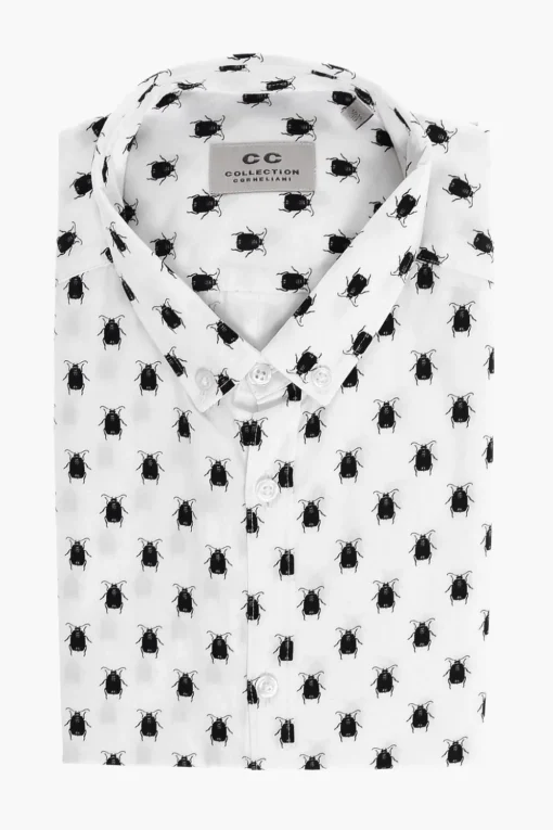 Discount CC COLLECTION Camicia SCARAB a Maniche Corte con Collo Button-down Uomo Camicie