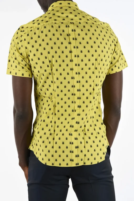 Discount CC COLLECTION Camicia SCARAB a Maniche Corte con Collo Button-down Uomo Camicie