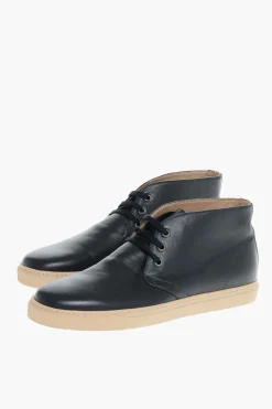 CC COLLECTION Chukka Boots in Pelle con Suola a Contrasto>Corneliani Online