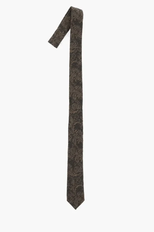 Sale CC COLLECTION Cravatta Damascata in Cotone e Seta Uomo Cravatte