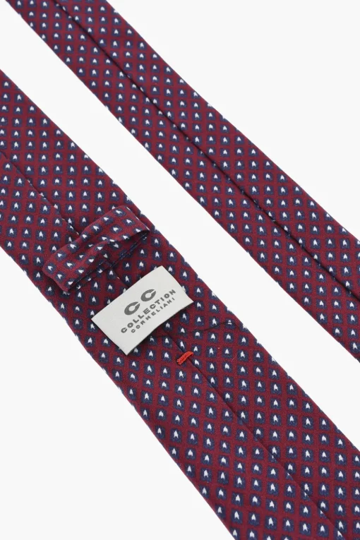 CC COLLECTION Cravatta in Seta Motivo Geometrico>Corneliani Fashion
