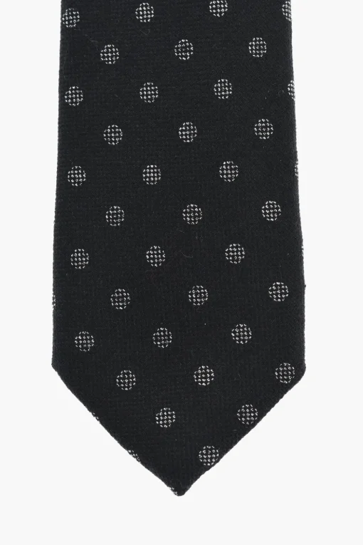 New CC COLLECTION Cravatta in Misto Lana a Pois Uomo Cravatte
