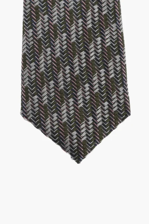 CC COLLECTION Cravatta in Seta Herringbone>Corneliani Clearance