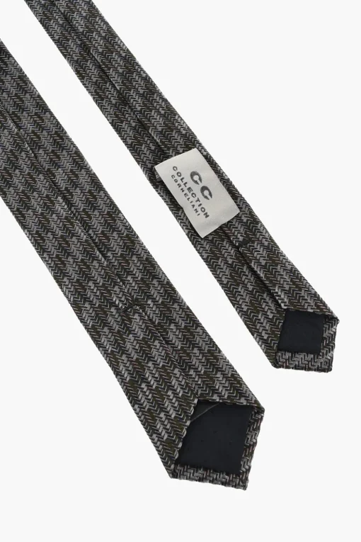 CC COLLECTION Cravatta in Seta Herringbone>Corneliani Clearance