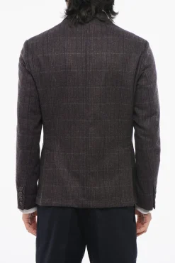 Outlet CC COLLECTION Giacca a 3 Bottoni Motivo Plaid Due Spacchi Revers Classico Uomo Giacche