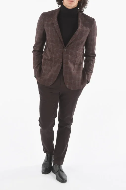 Online CC COLLECTION Giacca Motivo Windowpane Check Uomo Giacche