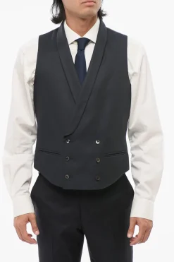 Best CC Collection Gilet a Doppio Petto in Tessuto Testurizzato Uomo Giacche