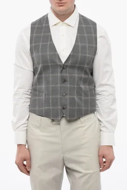 Sale CC COLLECTION Gilet in Lana Vergine a Quadri Uomo Giacche