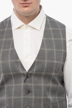 Sale CC COLLECTION Gilet in Lana Vergine a Quadri Uomo Giacche