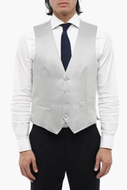 Online CC COLLECTION Gilet in Misto Lana Bicolore con Martingala Uomo Giacche