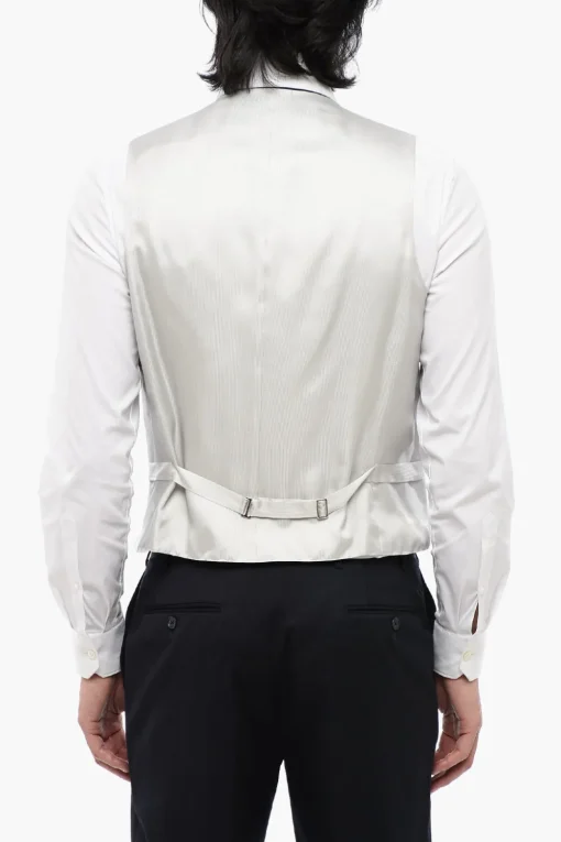 Online CC COLLECTION Gilet in Misto Lana Bicolore con Martingala Uomo Giacche