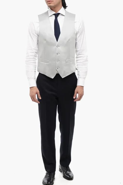 Online CC COLLECTION Gilet in Misto Lana Bicolore con Martingala Uomo Giacche