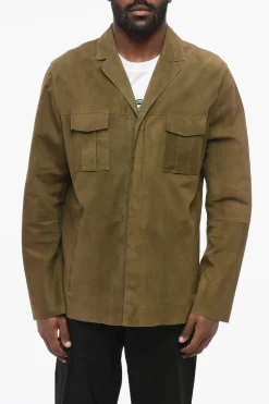 Hot CC COLLECTION Giubbotto Sfoderato in Camoscio con Spacchi Laterali Uomo Giubbotti