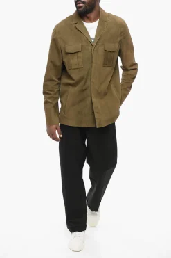 Hot CC COLLECTION Giubbotto Sfoderato in Camoscio con Spacchi Laterali Uomo Giubbotti