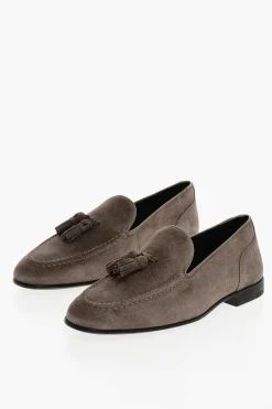 CC COLLECTION Mocassini In Suede Con Nappine>Corneliani Fashion