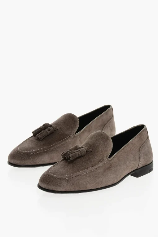 CC COLLECTION Mocassini In Suede Con Nappine>Corneliani Fashion