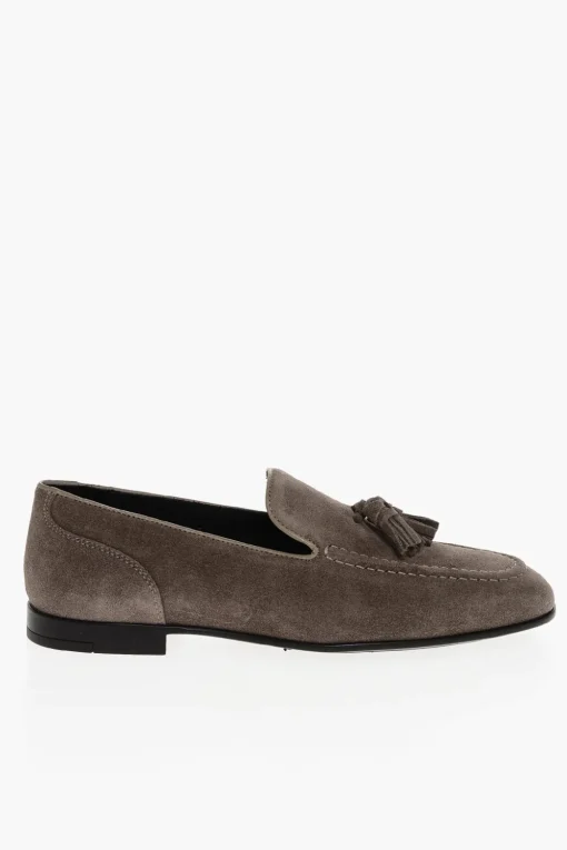 CC COLLECTION Mocassini In Suede Con Nappine>Corneliani Fashion
