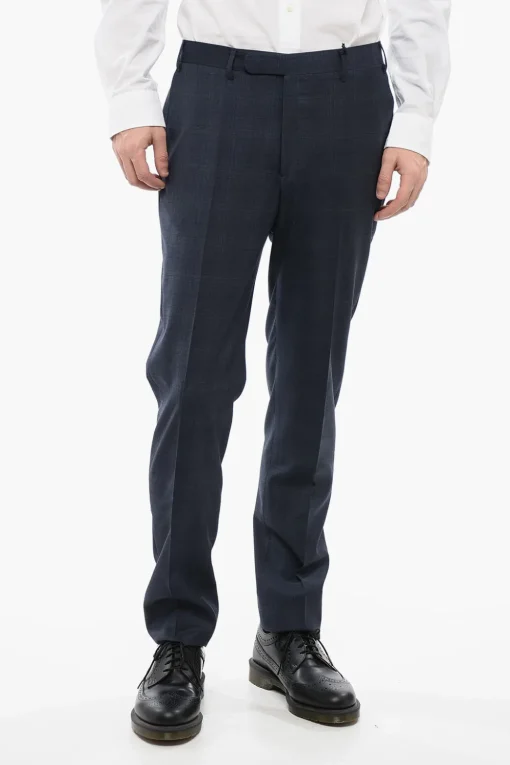 CC COLLECTION Pantaloni 4 Tasche in Lana Vergine District Check>Corneliani Hot