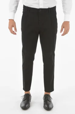 Sale CC COLLECTION Pantaloni Chino a Una Pince in Cotone Stretch Uomo Pantaloni