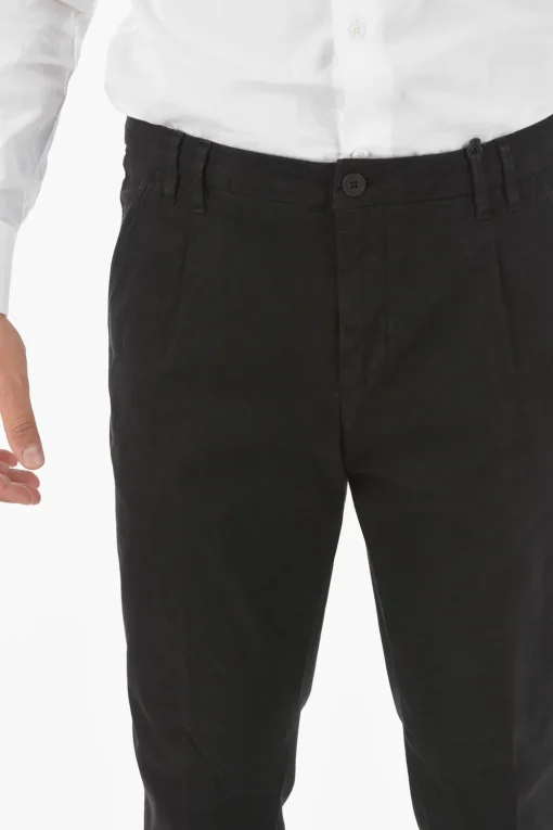 Sale CC COLLECTION Pantaloni Chino a Una Pince in Cotone Stretch Uomo Pantaloni