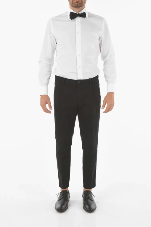 Sale CC COLLECTION Pantaloni Chino a Una Pince in Cotone Stretch Uomo Pantaloni