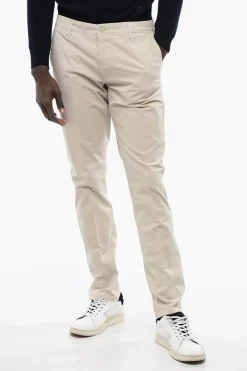 CC COLLECTION Pantaloni Chino in Cotone Stretch con Passanti>Corneliani New