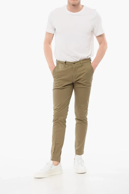 Clearance CC COLLECTION Pantaloni Chino in Cotone Elasticizzato Uomo Pantaloni