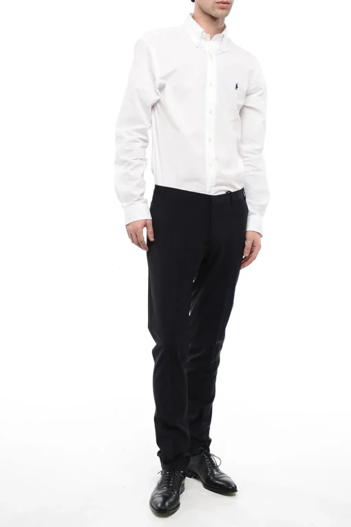 Discount CC COLLECTION Pantaloni Chino In Lana Slim Fit Uomo Pantaloni