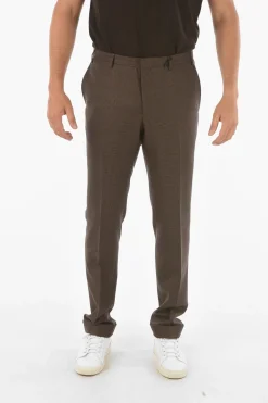 CC COLLECTION Pantaloni Chino REWARD in Lana Vergine con Motivo in Pied de Poule>Corneliani Outlet