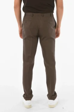 CC COLLECTION Pantaloni Chino REWARD in Lana Vergine con Motivo in Pied de Poule>Corneliani Outlet
