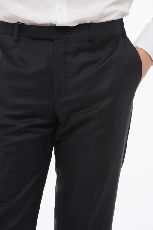 CC COLLECTION Pantaloni in Lana Vergine con Chiusura a Scomparsa>Corneliani Fashion
