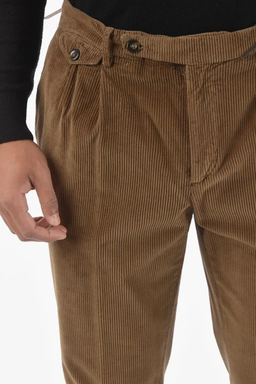 CC COLLECTION Pantaloni in Velour a Coste a 2 Pinces>Corneliani Clearance