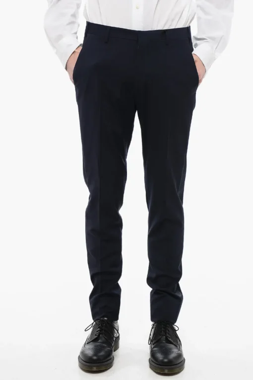 Clearance CC COLLECTION Pantaloni in Misto Lana REWARD con Motivo Pin Check Uomo Pantaloni