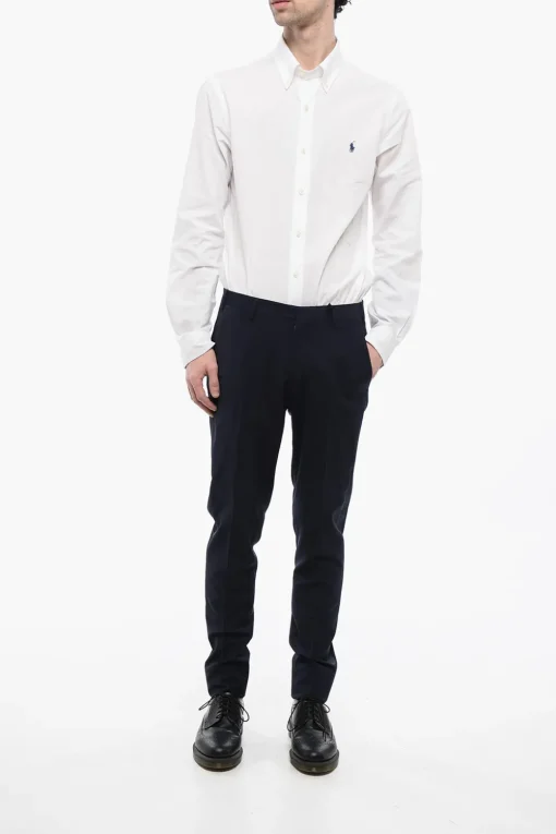 Clearance CC COLLECTION Pantaloni in Misto Lana REWARD con Motivo Pin Check Uomo Pantaloni