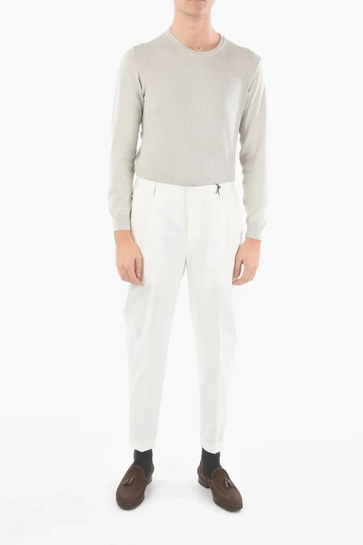 CC COLLECTION Pantaloni RESET in Cotone Stretch a 1 Pince>Corneliani Hot