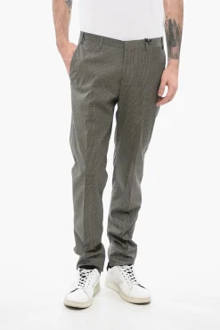 CC COLLECTION Pantaloni RESET in Lana Vergine a Quadretti>Corneliani Sale