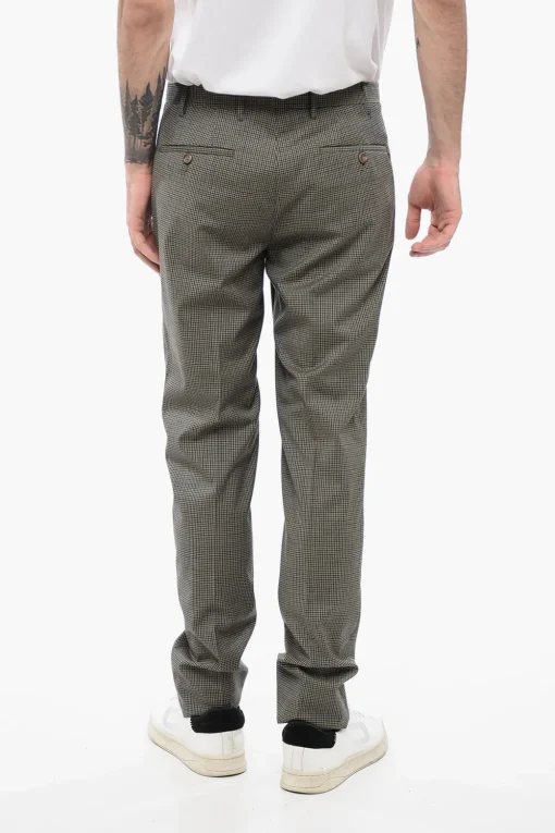 CC COLLECTION Pantaloni RESET in Lana Vergine a Quadretti>Corneliani Sale