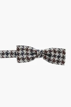 New CC COLLECTION Papillon in Seta Motivo Pied de Poule Uomo Cravatte