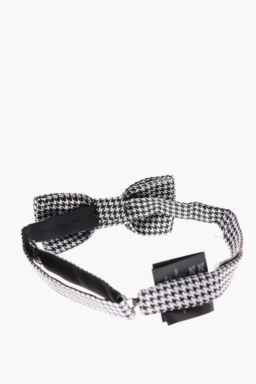 Discount CC COLLECTION Papillon in Seta a Fantasia Pied-de-Poule Uomo Cravatte