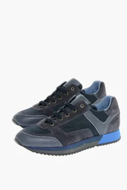 CC COLLECTION Sneakers Basse in Pelle e Tessuto>Corneliani Online