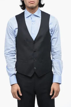 Discount CERIMONIA Abito 3 Pezzi in Misto Lana Pin Point Uomo Completi